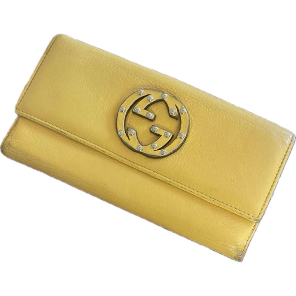 USED GUCCI Mustard Yellow Leather Wallet Priced to Sell